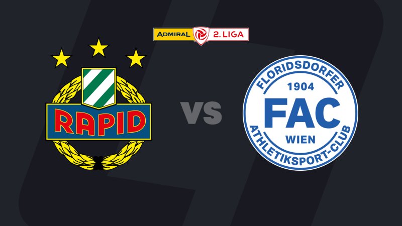 2. Liga today on LIVE-Stream: SK Rapid II - FAC Wien