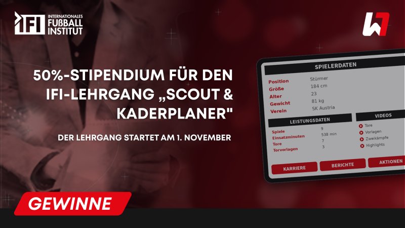 50% Scholarship for the IFI Course "CAS Scout & Kaderplaner"