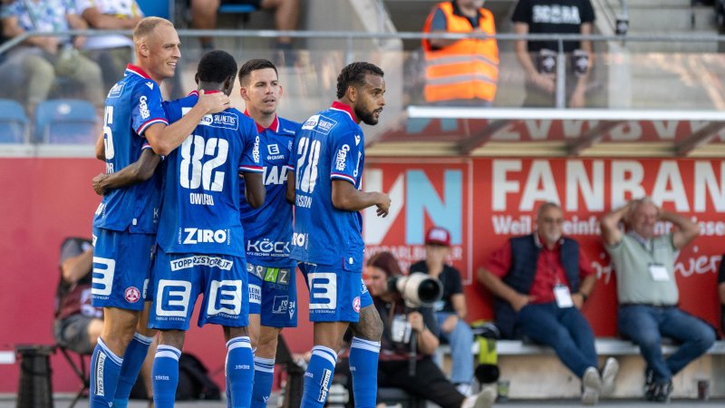 GAK celebrates first Bundesliga win under Scheiblehner
